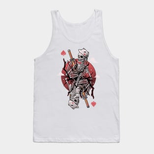 Samurai Skull Card - Dark Goth Skeleton Japanese Oriental Gift Tank Top